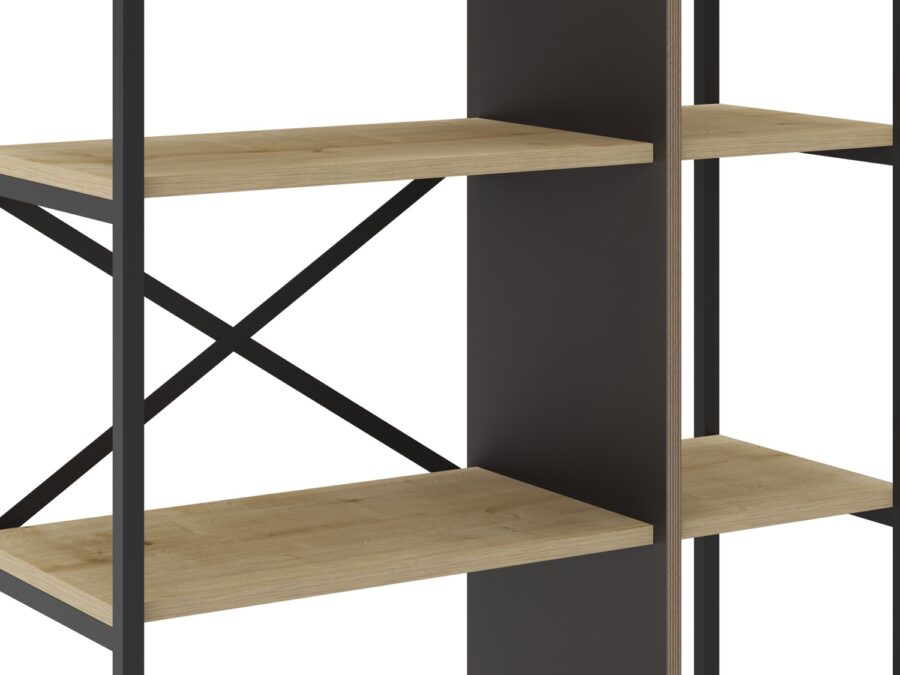 Estanteria Lia madera (Roble/Negro) - Imagen 3
