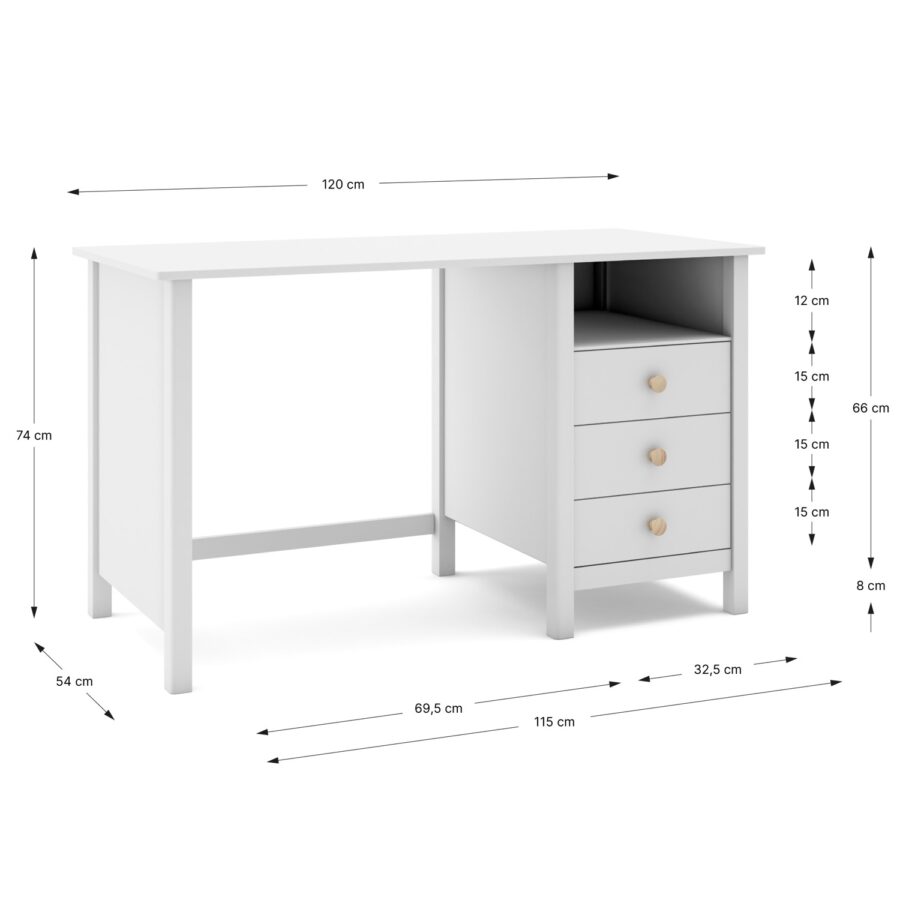 Escritorio Mirx blanco madera - Imagen 3
