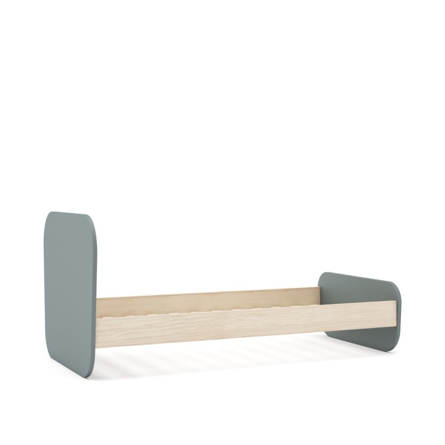 Cama 90 Eben verde comb. madera - Imagen 2