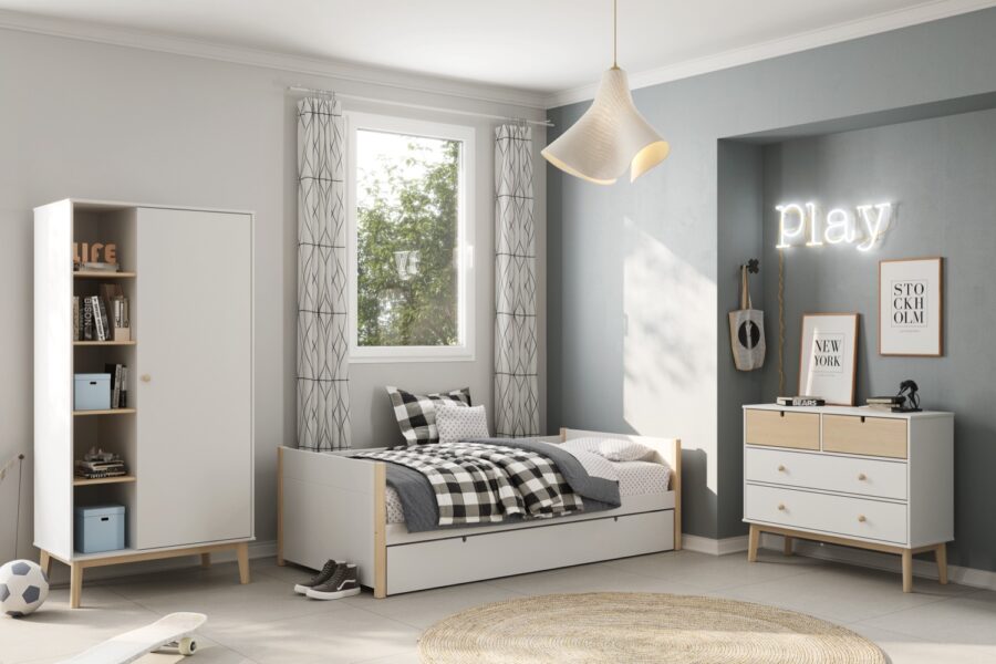Armario Eben blanco comb. madera - Imagen 3
