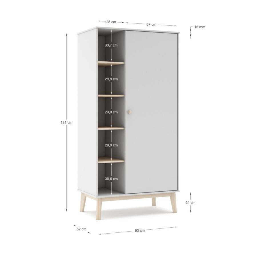 Armario Eben blanco comb. madera - Imagen 6