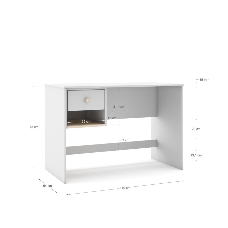 Escritorio Eben blanco madera - Imagen 3