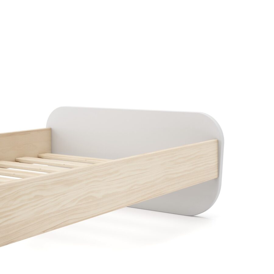 Cama 90 Eben blanco comb. madera - Imagen 4