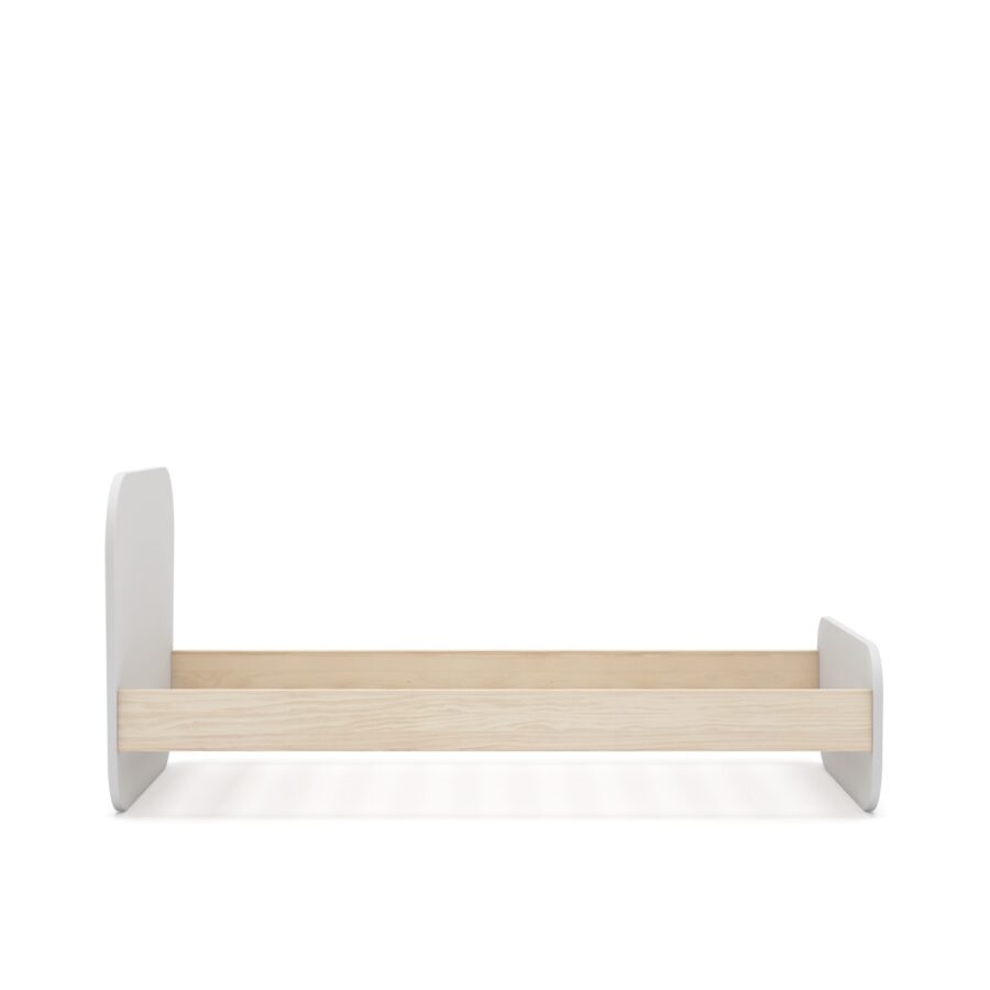 Cama 90 Eben blanco comb. madera - Imagen 6
