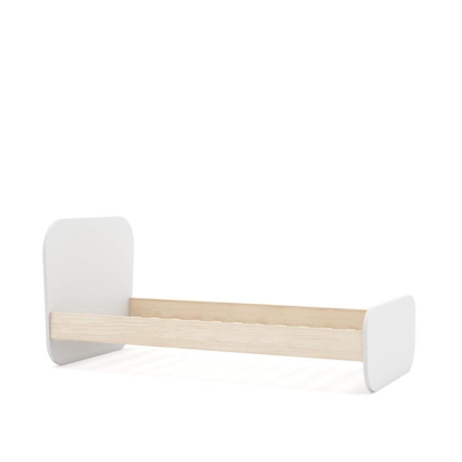 Cama 90 Eben blanco comb. madera - Imagen 8