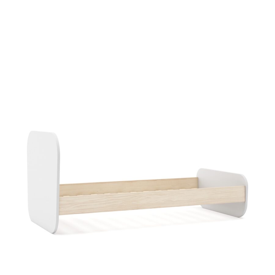 Cama 90 Eben blanco comb. madera - Imagen 9