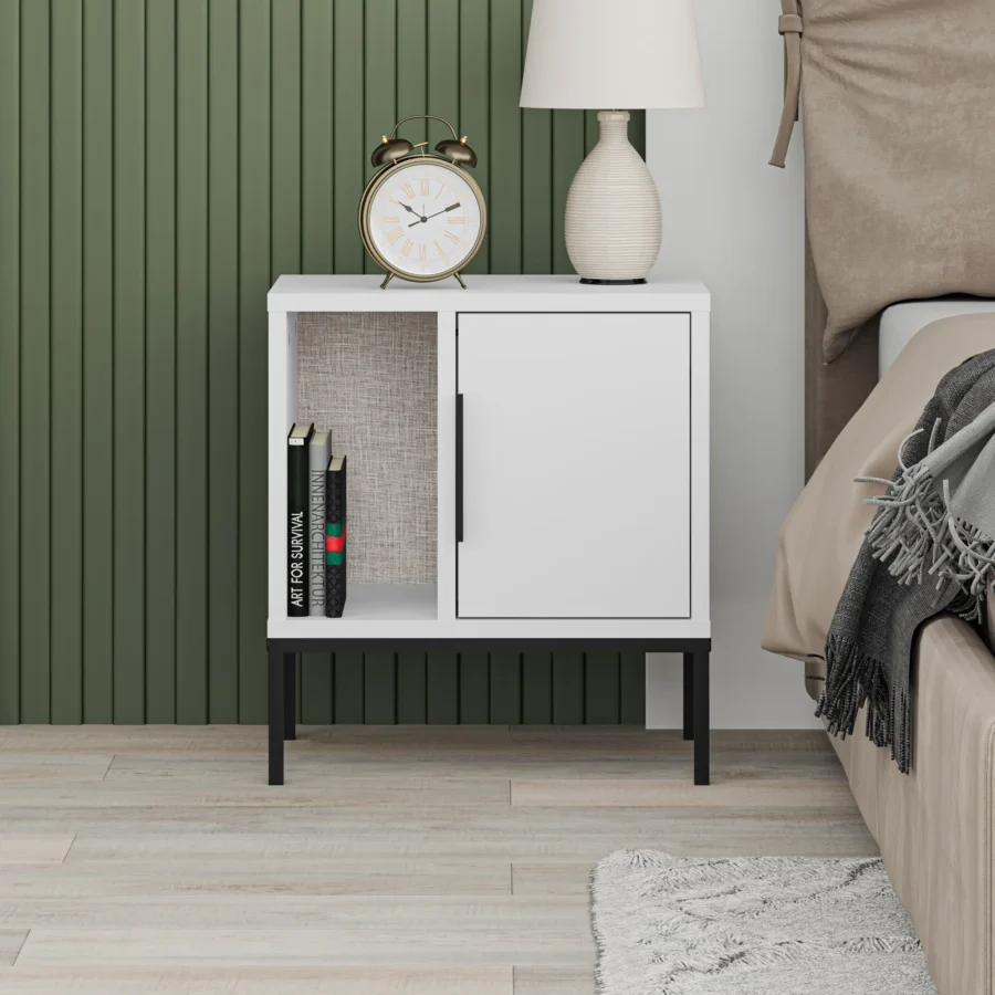 Mesita Lea blanco madera/metal - Imagen 3