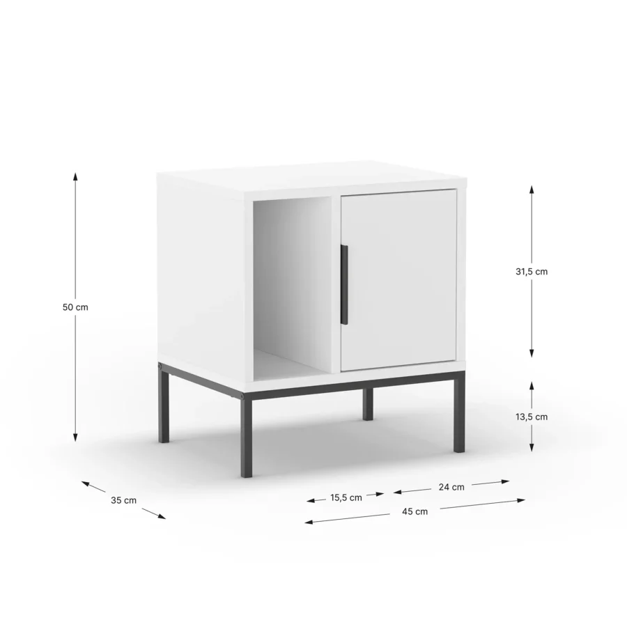 Mesita Lea blanco madera/metal - Imagen 7