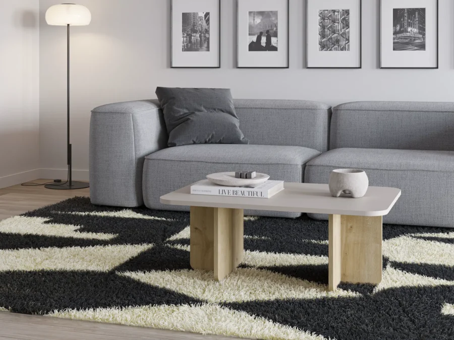 Mesa centro Kendall crema madera - Imagen 2
