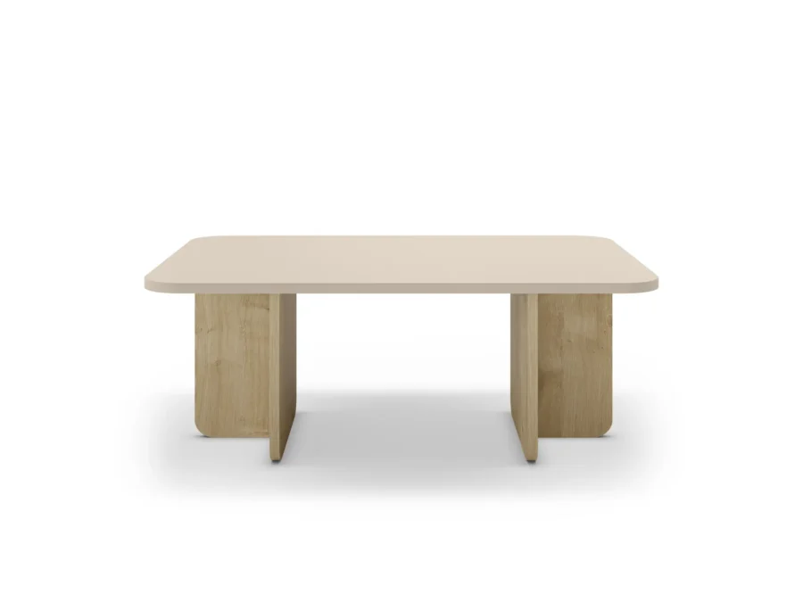 Mesa centro Kendall crema madera