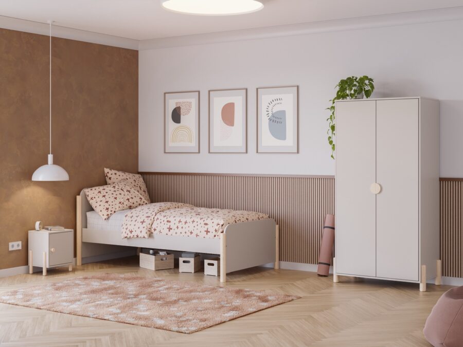 Cama 90 Enza crema madera - Imagen 3