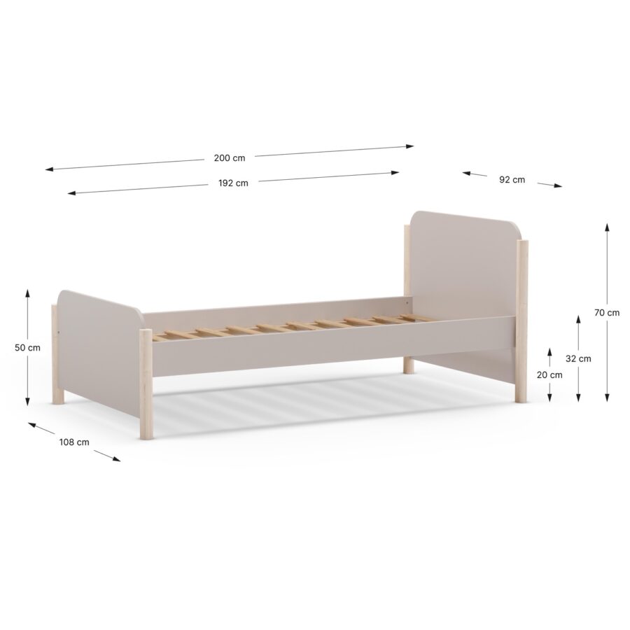 Cama 90 Enza crema madera - Imagen 4