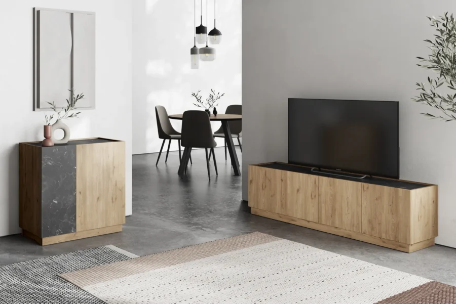 Mueble TV Dione madera (sepet/marmol lotus) - Imagen 2