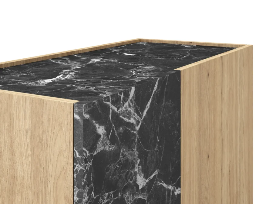 Mueble Auxiliar alto Dione madera (sepet/marmol lotus) - Imagen 3