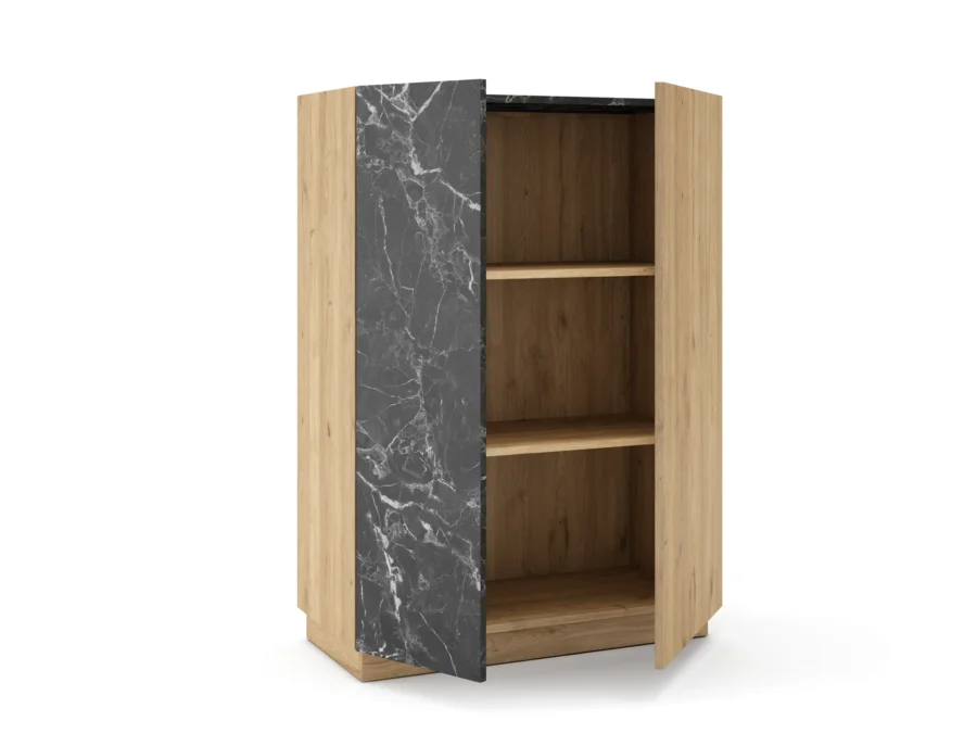 Mueble Auxiliar alto Dione madera (sepet/marmol lotus) - Imagen 4